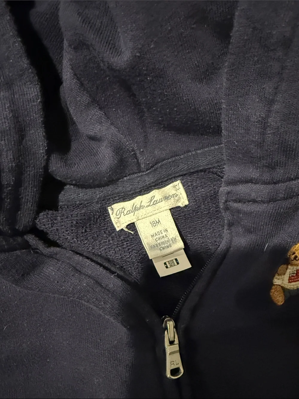 2 piece lot Ralph Lauren Baby Navy Hoodie & Blue Plaid Button-Up Shirt Set 18M